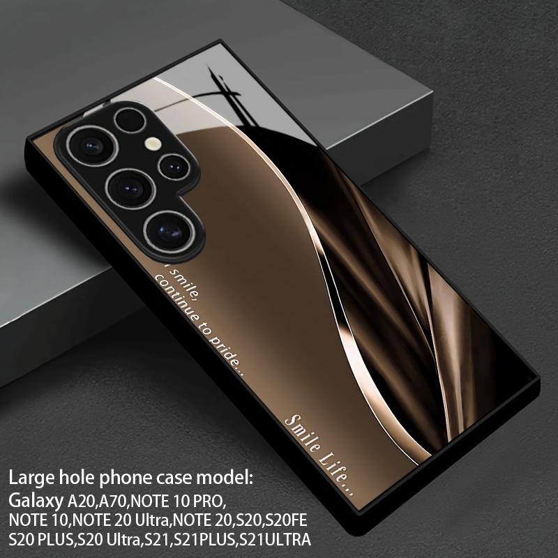 Caramel Satin Pattern 2D Phone Case for Samsung S26 S25 S24 S23 S22 S21 S20 A56 A36 A16 Tempered Glass Protective Cover