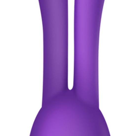 Sleeve Cover Vibrator Massager Rabbit Ear Design Silicone G Spot Vibration Hat for Couple
