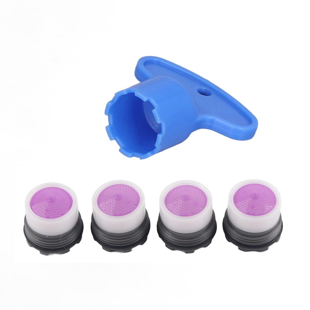 Lot de 4 aérateurs de robinet d'évier M16,5 mm, limiteur de débit de 1,2 GPM, buse d'eau pour robinet de cuisine