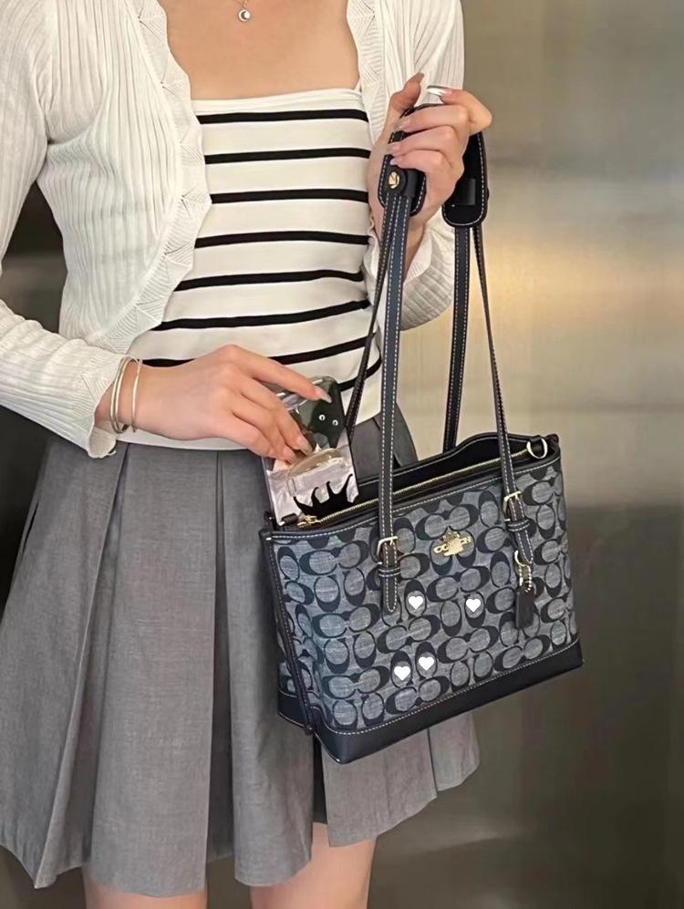Dámská chambrayová taška KOU Jasmine Tote & Crossbody - Lehká, Velkokapacitní, Doprava zdarma