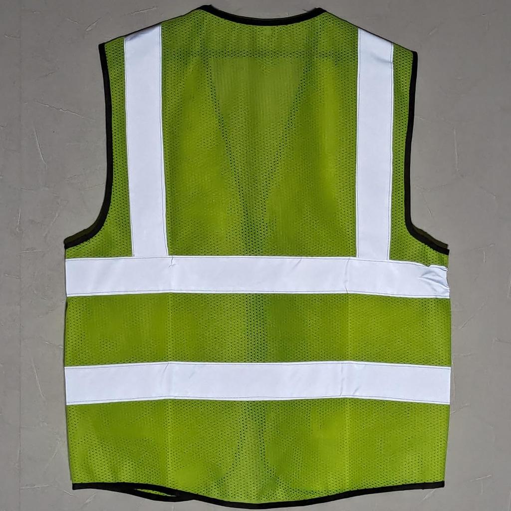 Reflektierende Sicherheitsweste Straßensicherheits-Lätzchen für Bau-, Verkehrs- und Veranstaltungspersonal [Fungoal] [Einfarbig] [Gelb] Sport treiben, Baustellen, Kontrolle,