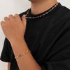 Salircon Elegent Colorful Imitation Crystal Necklace Bracelets Men Trendy Charm Oil Drop Hollow Star Clavicle Choker Y2K Jewelry