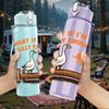 1PC Silliness Goose Letter Print 750ml Color Plastic Sports Water Bottle Leakproof Flip Straw Lid Suitable for Sports Office Home Use