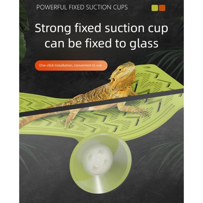 Elevated Reptiles Bedding ABS Climbing Perch With Powerful Suction Cups Lizards Lounger Hammock For Vivarium Decoration