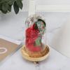 Glass Cover Artificial Rose Flower Decoration Ornament for Valentine S Day Gift Home Decor
