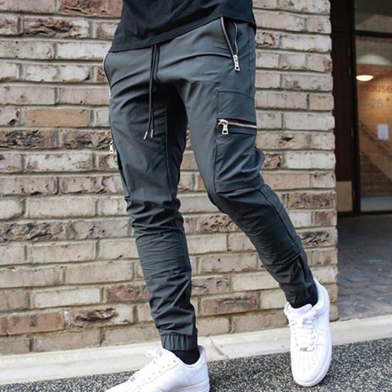 Pantaloni Sportivi da Uomo Multitasche Vita Elastica Lunghezza alla Caviglia Casual Comodi Pantaloni della Tuta per il Jogging