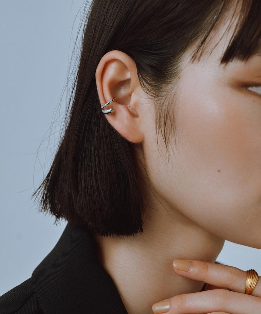 Novice Tokyo Mini Double Layered Ear Cuff / Silver