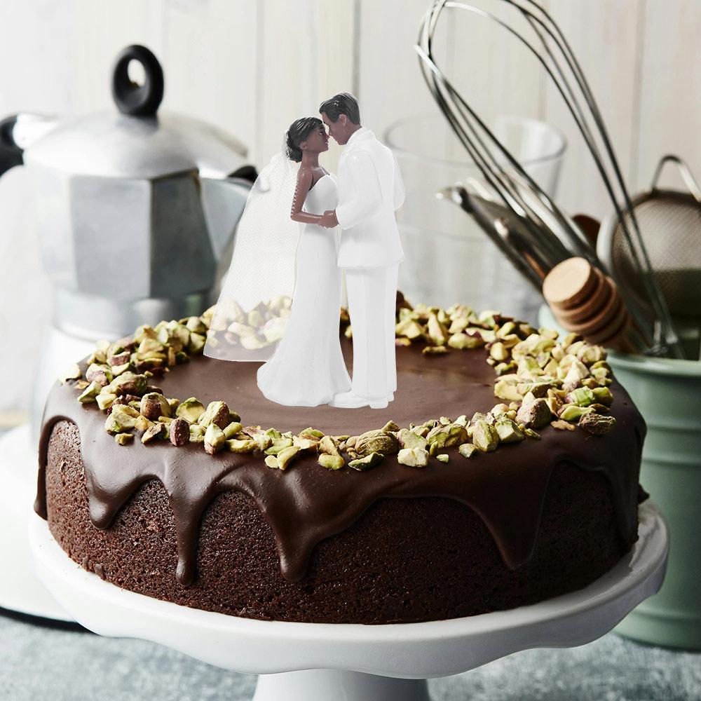 Elegantes Adornos para Pastel Muñecos Decoración de Aniversario Figuras de Novio y Novia Decoración para Despedida de Soltera