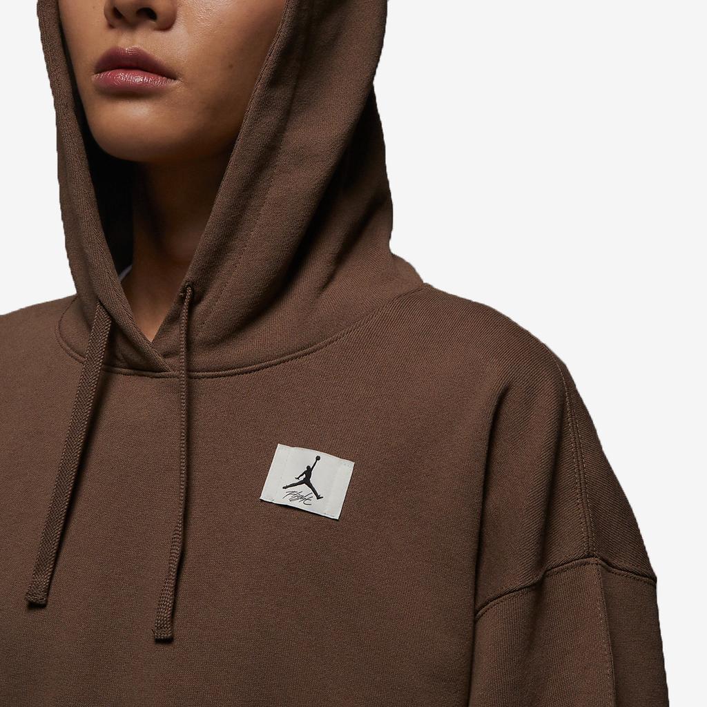 Jordan Logo Bedrucktes Kapuzen-Casual-Loose-Fleece-Langarm-Sweatshirt Damen-Sweatshirt Mongolisch-Braun DQ4604-274