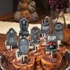 New Style, Halloween Party Decoration, Creative Tombstone Design, 24pcs, Baking Cake Small Flag, Party Decoration Plugin