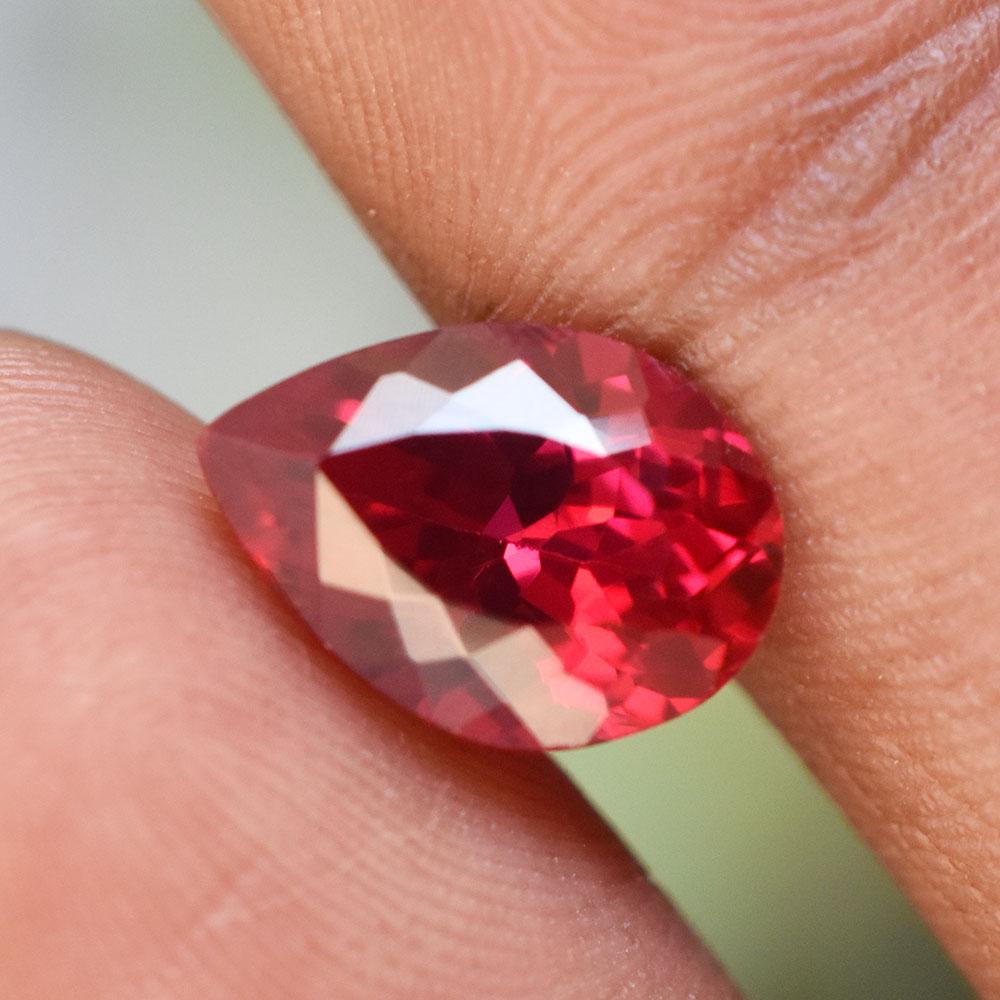 Natural Red Ruby Loose Gemstone Unique 12x8mm Pear Cut for Collection for Jewelry Making and Crafts