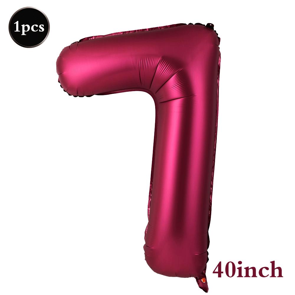 Giant 32 Inch Number Balloon Set Metallic Rose Red Foil Helium Balloon Kit DIY Happy Birthday Party Decor Kids Adult Anniversary