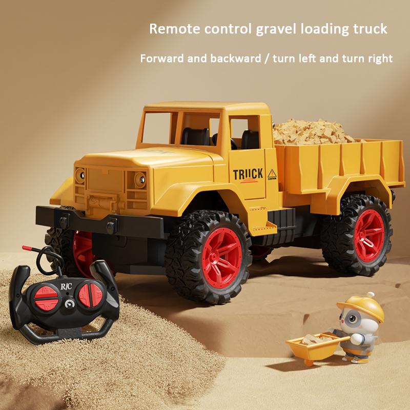 Alloy Remote Control Excavator Toy Car with Lights Sound Effect Electric Excavator Automobile Engineering Vehicle Children Gifts loading car