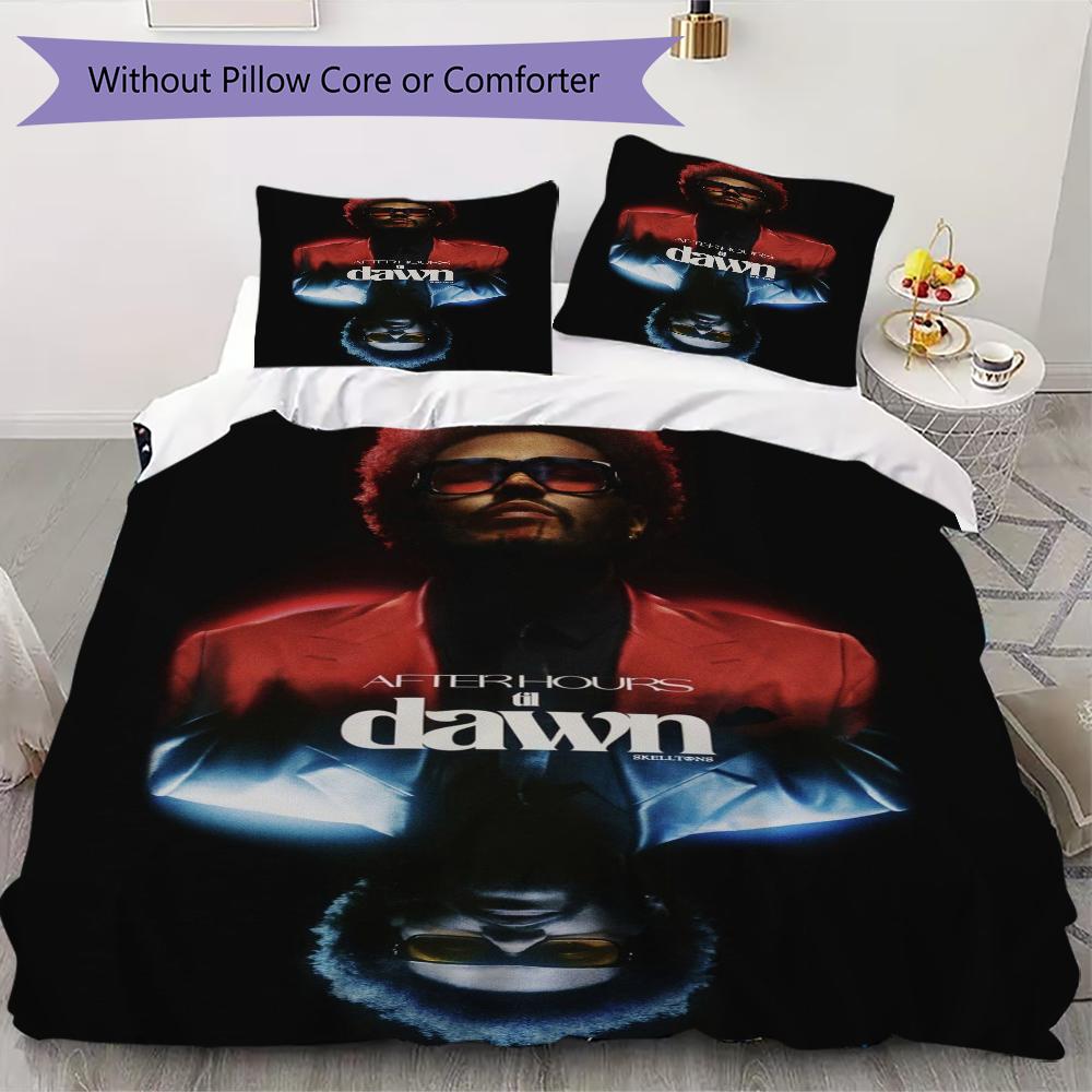 The Weeknd Pattern Bedding Uilt Set Uilt Cover Pillowcase Home Decoration Birthday Gift (1 * Duvet Cover + 2 * Pillowcase Without Core)