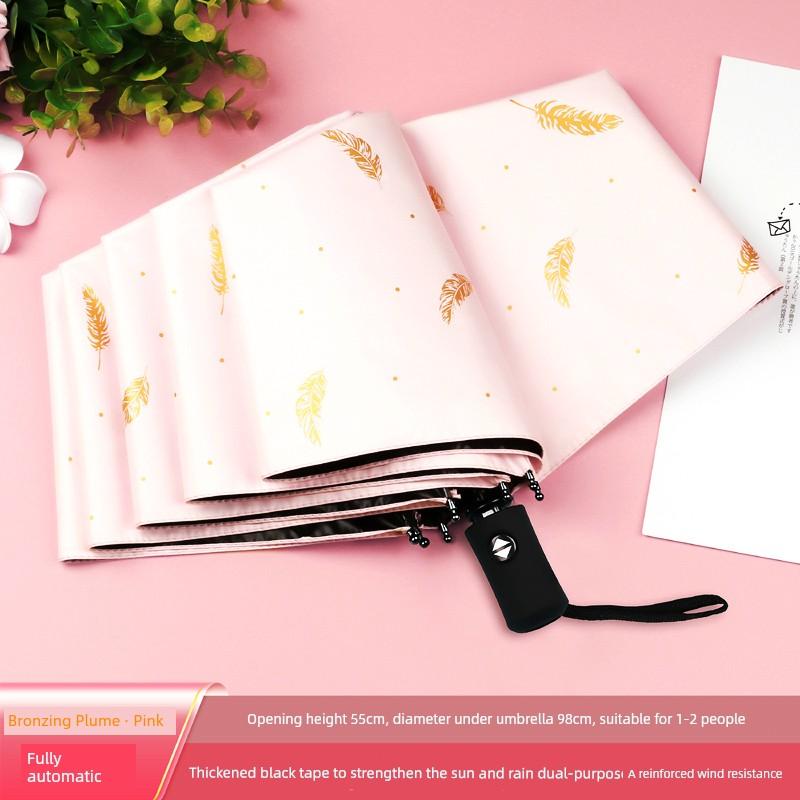 All-Weather Umbrella Female Dual-Use Cute Folding Floral Print Fresh Student Small Sun Protection UV Protection Sun Umbrella