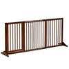 Dog Gate Freestanding Adjustable Safety Gate with Feet 113-166 x 71 cm Wood for Stairs, Doors, Kitchen, Hallway, 3 Panels, Brown
