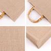 Retro Bamboo Handle Jute Bag - Waterproof, Laminated, Eco-Friendly