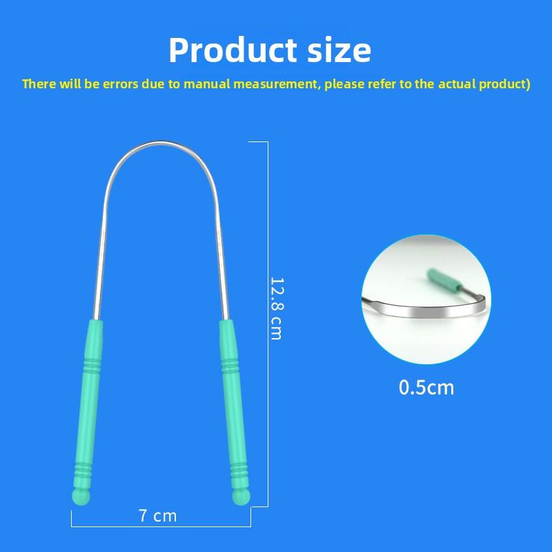 Stainless Steel Tongue Scraper for Oral Hygiene - U-shaped Plastic Card Tongue Coating Brush Cleaning Tool