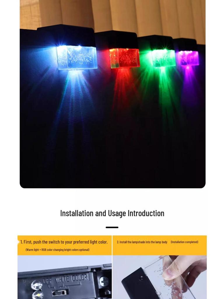 Solar-Powered Waterproof Outdoor Wall & Fence Light for Garden, Yard, Balcony, and Courtyard Atmosphere