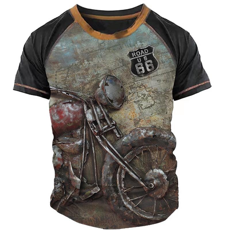 Vintage Motorcycle T Shirts For Men 3d Print Graphics T-shirts For Men Short Sleeve Male Motorcycle Shirts Tee Tops Streetwear
