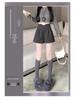 Women's Gray High-Waist Woolen Wide-Leg Pants: 2024 Autumn/Winter Slimming A-Line Shorts