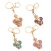 Keychain Pendant Rhinestones Inlaid Perfume Bottle Design Key Chain with Lobster Clasp Bag Charm