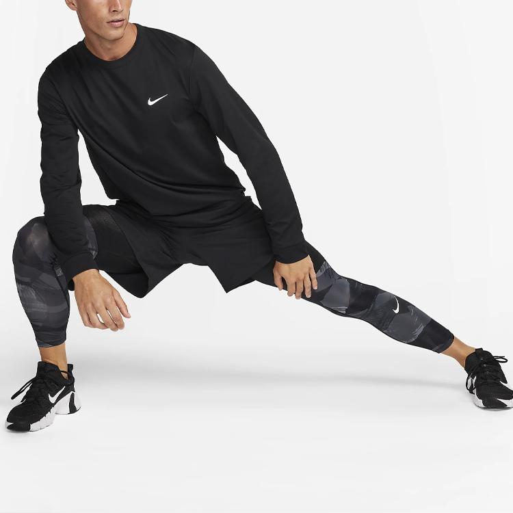 Nike Long-Sleeved Fitness Top Men Tops Black FB8584-010
