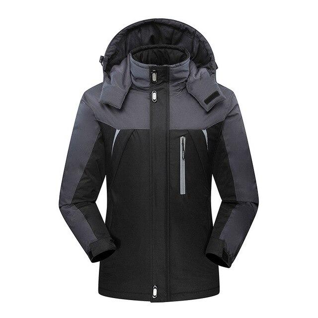 Winter Jacket Men Women Fashion Warm Outdoor Jackets Fleece Lined Waterproof Ski Snowboard Coat Plus Size