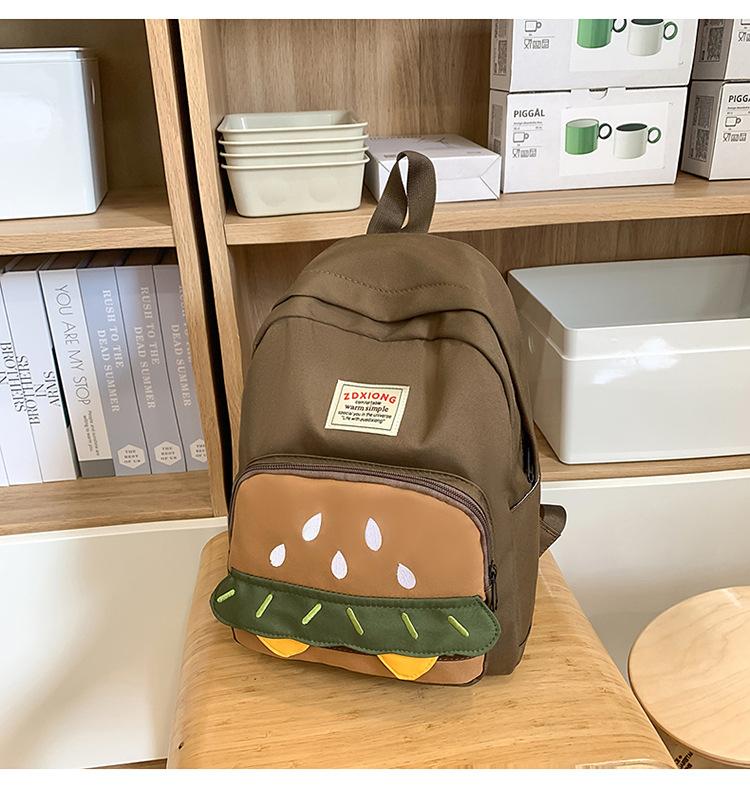 

Школьный рюкзак ins Гамбург нишевый милый дизайн школьный рюкзак мультяшный универсальный для студента колледжа легкий дорожный рюкзак повседневный рюкзак