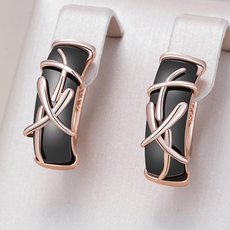 Luxury Stripe Design Set with Two Tone Earrings Novelty Champagne Earrings for Women Christmas Valentine's Day Holiday Gift