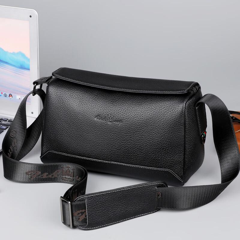 Мужская кожаная сумка-кроссбоди через плечо Li Shen