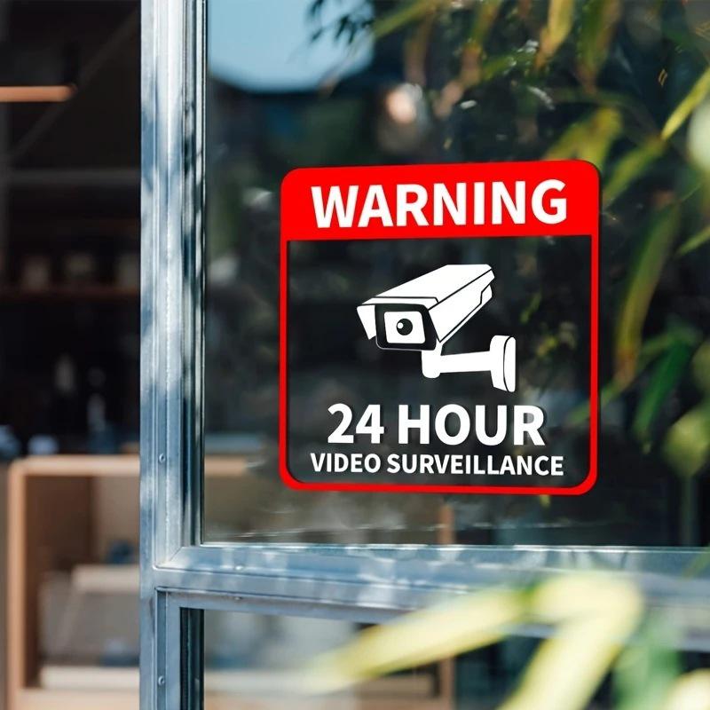 High-Quality 24-Hour CCTV Surveillance Warning Vinyl Sticker