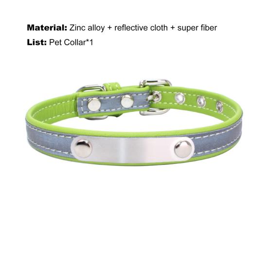 Puppy Necklace Reflective Engravable Zinc Alloy Adjustable Dog Neckwear for Daily Life