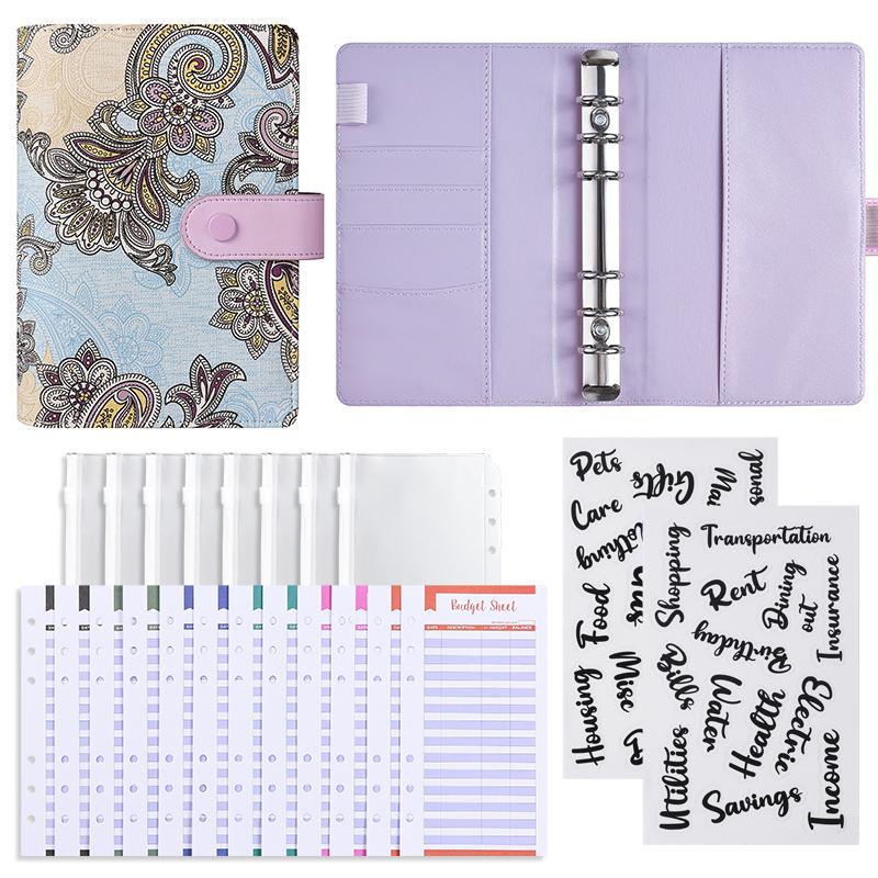 

Цветной кожаный переплет Планировщик бюджета Денежный конверт Переплет с бюджетными конвертами Карманы для переплета Денежный конверт Кошелек Бюджетирование A6