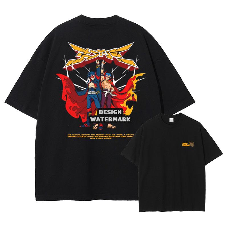 

Anime Teppelin Nia T Shirts Oversized Vintage Washed Gurren Lagann Tshirt Manga Tengen Toppa T Shirt Simon Tops Tees Cotton S