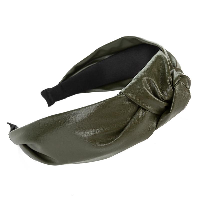 PU Leather Cross Knotted Headbands Top Knot Pu Hairbands Mothers Daughters Hair Accessories for Girls and Women