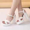 Women Fish Mouth Platform High Heels Wedges Buckle Sandals Shallow Hollow Open Toe Shoes Woman Party Footstep Office Pumps