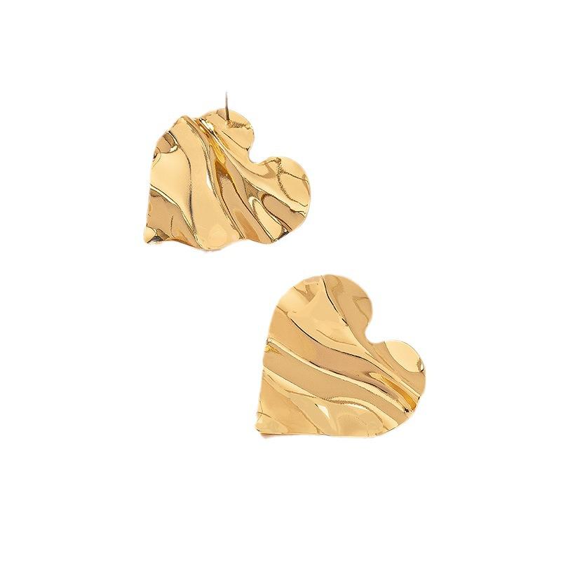 Women's Korean-Style Irregular Heart Stud Earrings - Celebrity-Inspired Street Fashion
