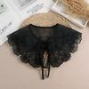 Lace Fake Collar Women Detachable Collars For Women False Collar Embroidery Floral Lolita Lapel Half Shirt Shawl Wrap Decoration