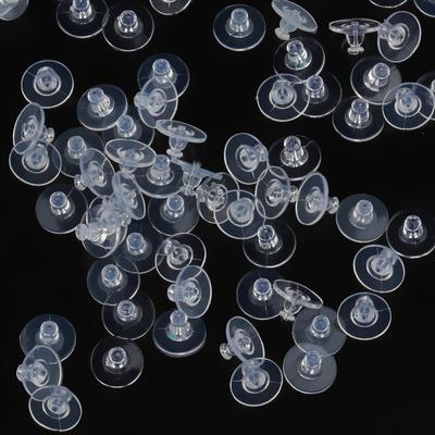 100 Uds. De pendientes de silicona transparente, postes de tapón, accesorios para pendientes, tuercas traseras
