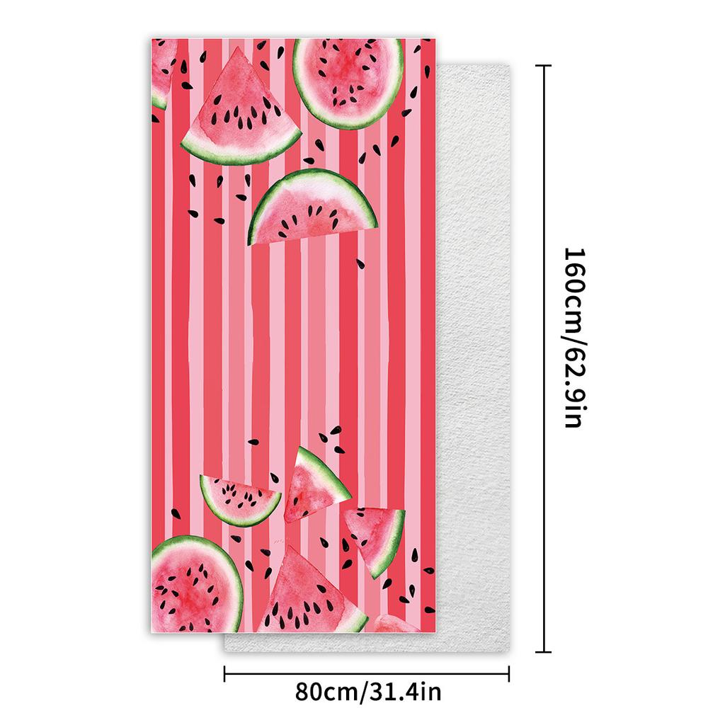 Watermelon Striped Beach Towel Double Side Fleece Quick-dry Towel Bath Towel