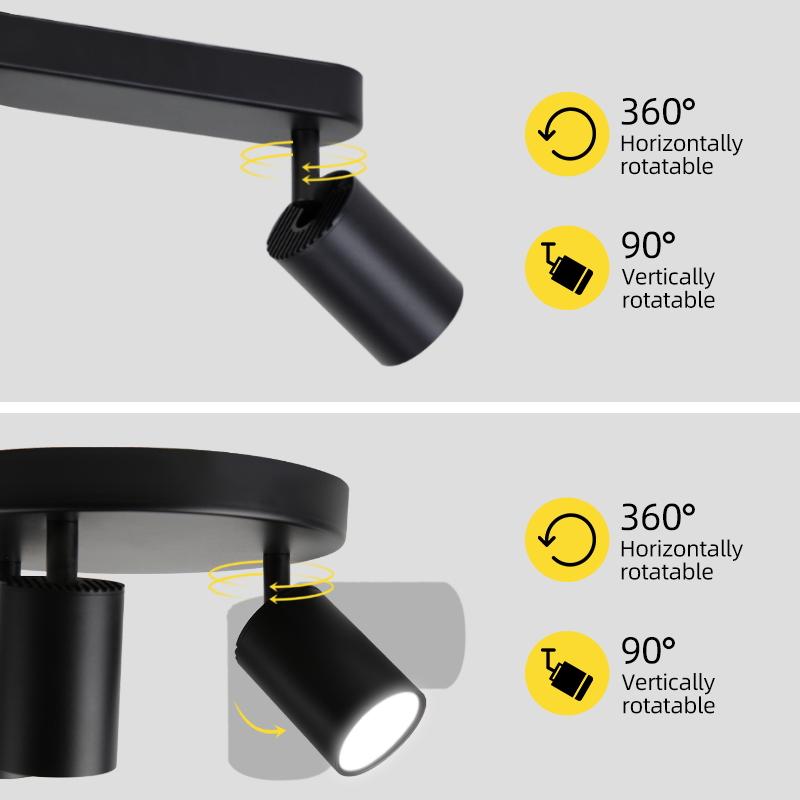 3 Color 110-220V GU10 LED Track Light Spotlight Suit Ceiling Lamp COB Spot Lights For Kitchen Commercial Living Room Home