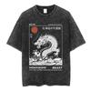 Vintage Japan Osaka Dotonbori Krabben Stadtbild Grafik T-Shirts Herren Gewaschen Mode Übergroßes Baumwoll-T-Shirt Unisex Streetwear