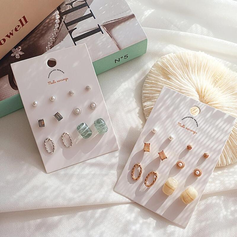 

Women s Pure Pastel Pearl Earrings Set CD6453_Gold