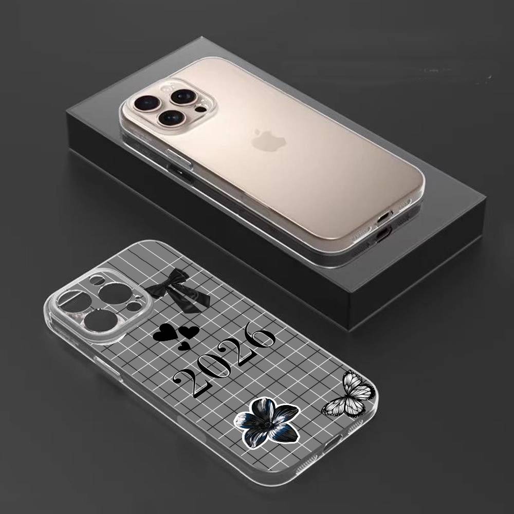 The Year 2026 Phone Case For iPhone17,16,15,14,13,12,11 Plus,Pro Max Soft Transparent Cover