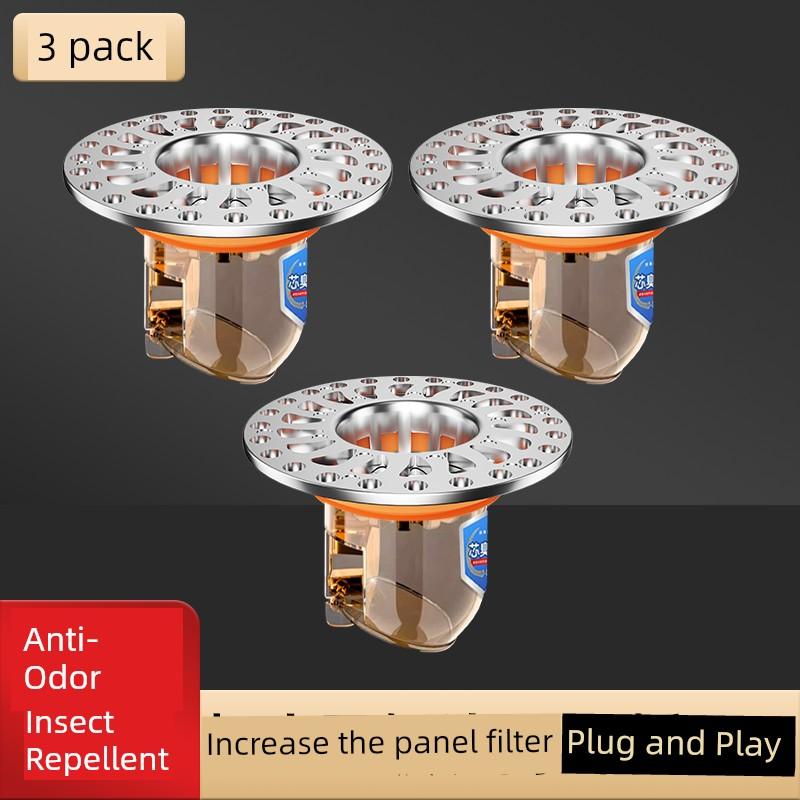 Universal Anti-Odor Core for Bathroom Floor Drain, Anti-Insect and Anti-Odor Device for Toilet Drain Pipes, Airtight Sealing Cover