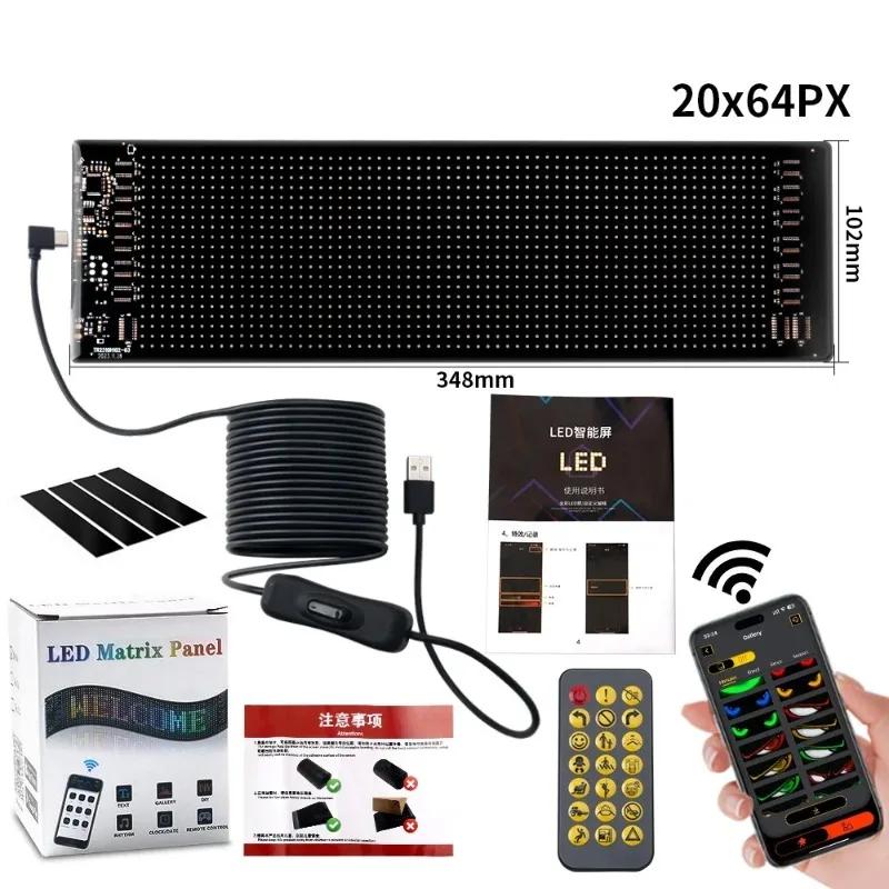 2Pcs LED Matrix Pixel Panel Light Bluetooth App Control Scrolling Advertising 5V USB LED Car Sign Animation Programmable For Ca