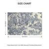 French Toile De Jouy Placemats Sets of 4 Waterproof Heat Resistant Linen Table Mats for Home Party Dining Table Decor 12x18 Inch