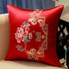 2025 Classical Bedside Backrest Waist Pillowcase Chinese Style Embroidery Pillowcase Flower Bird Living Room Sofa Cushion Cover