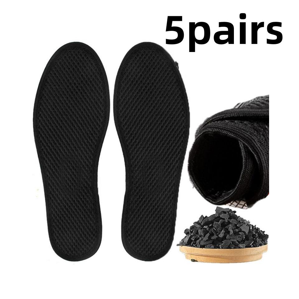 5 пар бамбуково-угольные дезодорирующие стельки, сетчатые дышащие впитывающие пот подкладки для обуви, мужские спортивные стельки для бега, дезодорирующие стельки 40